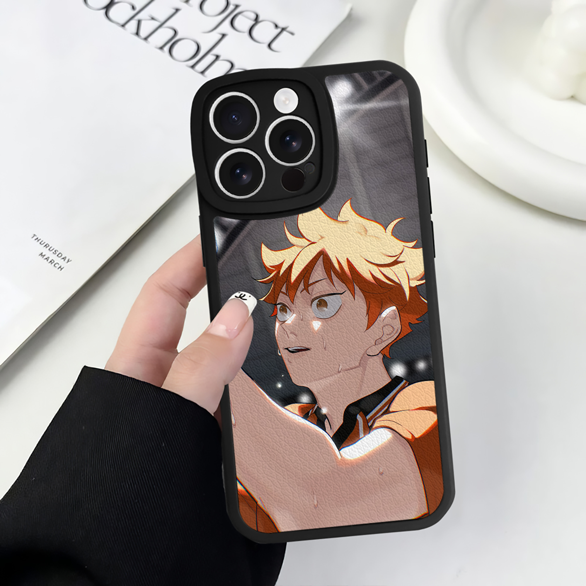 （画像用） ハイキュー!! Haikyu!! 【iPhone 16シリーズ対応】シリコンスマホケース（レザー調） 材質：シリコン